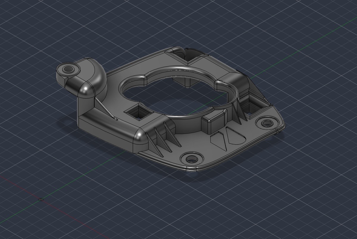 CAD view of an automotive bracket project